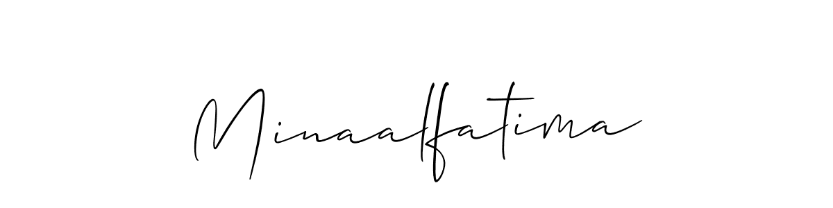 How to make Minaalfatima name signature. Use Allison_Script style for creating short signs online. This is the latest handwritten sign. Minaalfatima signature style 2 images and pictures png