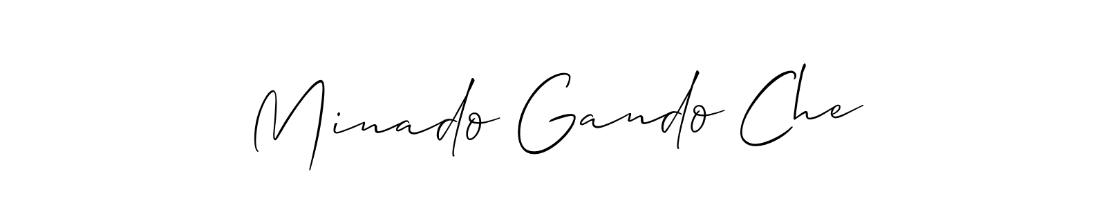 This is the best signature style for the Minado Gando Che name. Also you like these signature font (Allison_Script). Mix name signature. Minado Gando Che signature style 2 images and pictures png