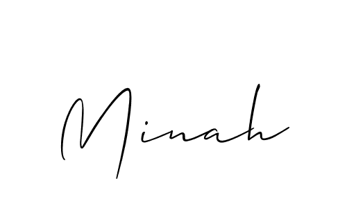 How to make Minah name signature. Use Allison_Script style for creating short signs online. This is the latest handwritten sign. Minah signature style 2 images and pictures png