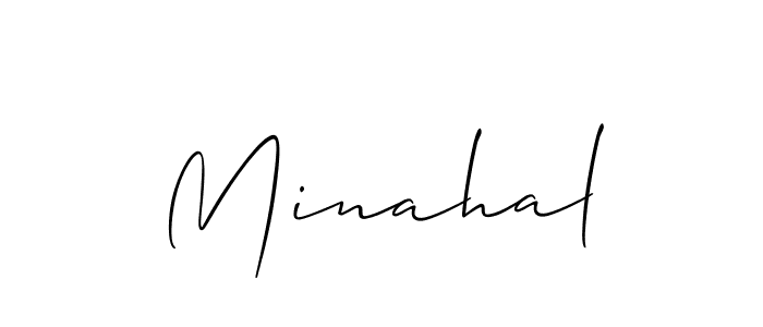 It looks lik you need a new signature style for name Minahal. Design unique handwritten (Allison_Script) signature with our free signature maker in just a few clicks. Minahal signature style 2 images and pictures png