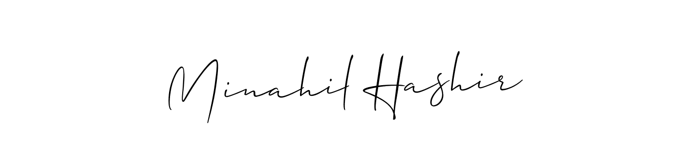 Create a beautiful signature design for name Minahil Hashir. With this signature (Allison_Script) fonts, you can make a handwritten signature for free. Minahil Hashir signature style 2 images and pictures png