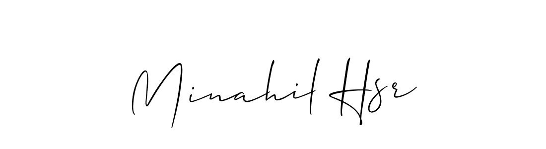 Also You can easily find your signature by using the search form. We will create Minahil Hsr name handwritten signature images for you free of cost using Allison_Script sign style. Minahil Hsr signature style 2 images and pictures png