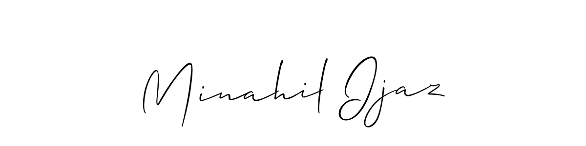 Design your own signature with our free online signature maker. With this signature software, you can create a handwritten (Allison_Script) signature for name Minahil Ijaz. Minahil Ijaz signature style 2 images and pictures png