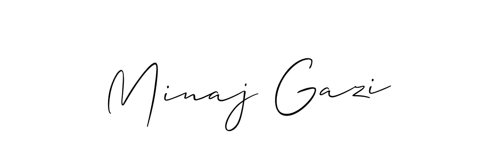How to make Minaj Gazi signature? Allison_Script is a professional autograph style. Create handwritten signature for Minaj Gazi name. Minaj Gazi signature style 2 images and pictures png