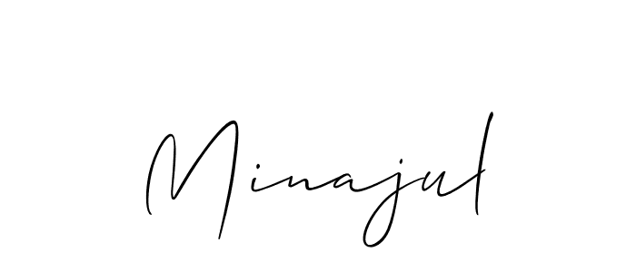 if you are searching for the best signature style for your name Minajul. so please give up your signature search. here we have designed multiple signature styles  using Allison_Script. Minajul signature style 2 images and pictures png