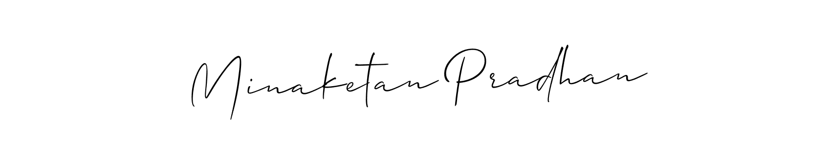 Minaketan Pradhan stylish signature style. Best Handwritten Sign (Allison_Script) for my name. Handwritten Signature Collection Ideas for my name Minaketan Pradhan. Minaketan Pradhan signature style 2 images and pictures png