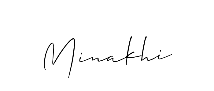 Design your own signature with our free online signature maker. With this signature software, you can create a handwritten (Allison_Script) signature for name Minakhi. Minakhi signature style 2 images and pictures png