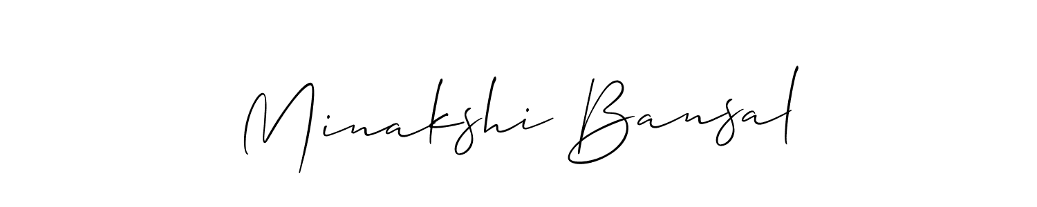 Use a signature maker to create a handwritten signature online. With this signature software, you can design (Allison_Script) your own signature for name Minakshi Bansal. Minakshi Bansal signature style 2 images and pictures png