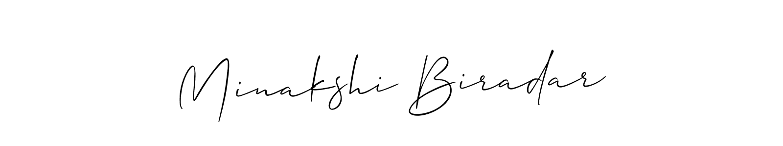 How to make Minakshi Biradar name signature. Use Allison_Script style for creating short signs online. This is the latest handwritten sign. Minakshi Biradar signature style 2 images and pictures png