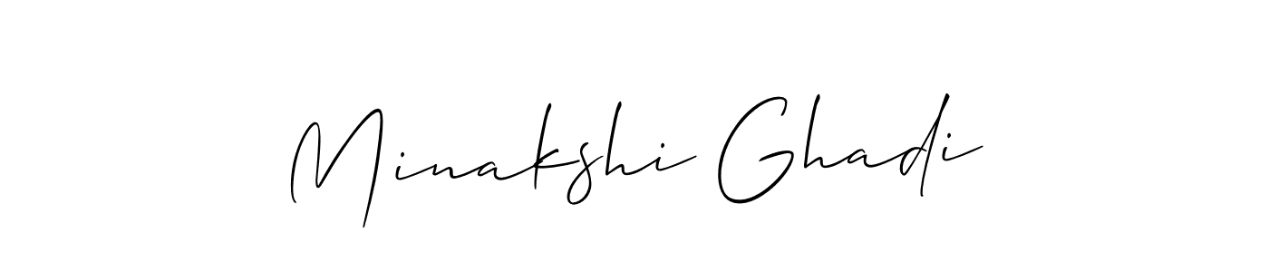 Also we have Minakshi Ghadi name is the best signature style. Create professional handwritten signature collection using Allison_Script autograph style. Minakshi Ghadi signature style 2 images and pictures png