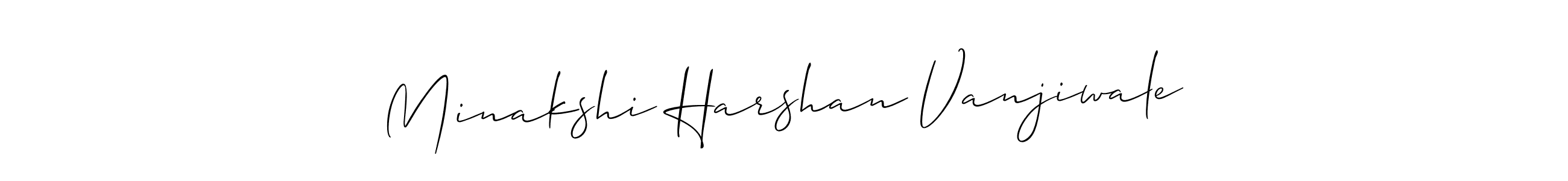 You should practise on your own different ways (Allison_Script) to write your name (Minakshi Harshan Vanjiwale) in signature. don't let someone else do it for you. Minakshi Harshan Vanjiwale signature style 2 images and pictures png