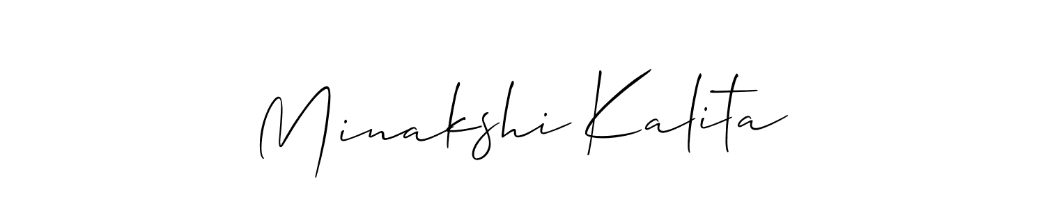 You should practise on your own different ways (Allison_Script) to write your name (Minakshi Kalita) in signature. don't let someone else do it for you. Minakshi Kalita signature style 2 images and pictures png