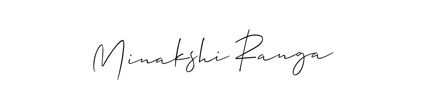 Design your own signature with our free online signature maker. With this signature software, you can create a handwritten (Allison_Script) signature for name Minakshi Ranga. Minakshi Ranga signature style 2 images and pictures png