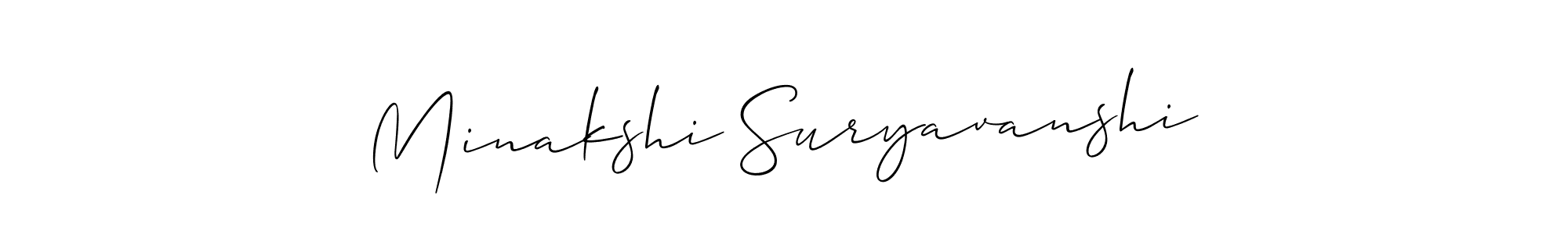 It looks lik you need a new signature style for name Minakshi Suryavanshi. Design unique handwritten (Allison_Script) signature with our free signature maker in just a few clicks. Minakshi Suryavanshi signature style 2 images and pictures png