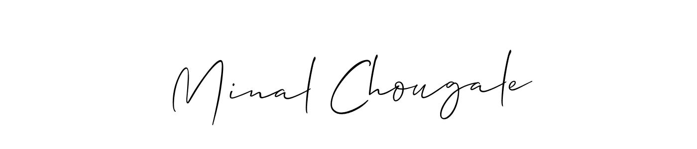 Allison_Script is a professional signature style that is perfect for those who want to add a touch of class to their signature. It is also a great choice for those who want to make their signature more unique. Get Minal Chougale name to fancy signature for free. Minal Chougale signature style 2 images and pictures png