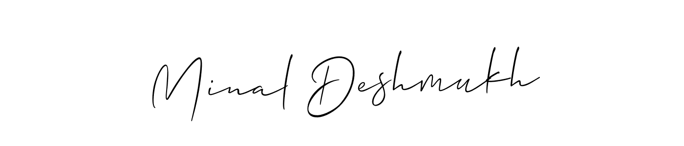 How to make Minal Deshmukh name signature. Use Allison_Script style for creating short signs online. This is the latest handwritten sign. Minal Deshmukh signature style 2 images and pictures png