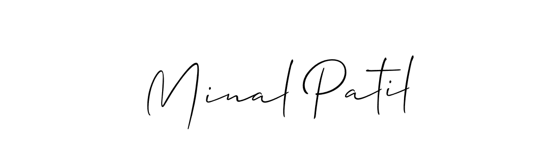 Also You can easily find your signature by using the search form. We will create Minal Patil name handwritten signature images for you free of cost using Allison_Script sign style. Minal Patil signature style 2 images and pictures png