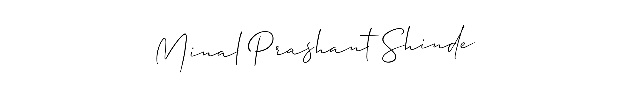 You should practise on your own different ways (Allison_Script) to write your name (Minal Prashant Shinde) in signature. don't let someone else do it for you. Minal Prashant Shinde signature style 2 images and pictures png