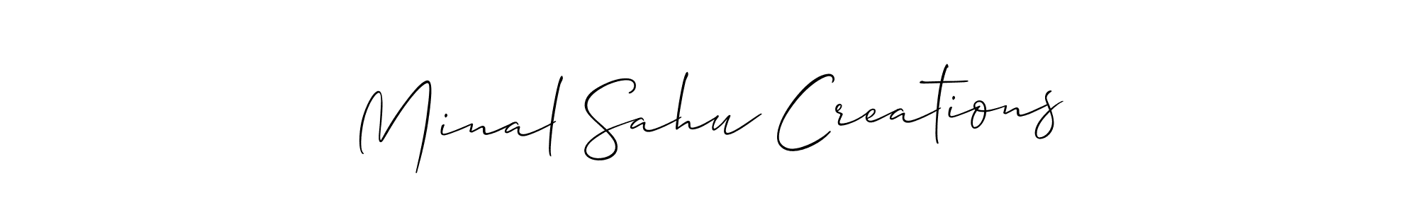 Create a beautiful signature design for name Minal Sahu Creations. With this signature (Allison_Script) fonts, you can make a handwritten signature for free. Minal Sahu Creations signature style 2 images and pictures png