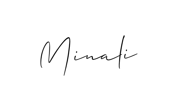 Make a beautiful signature design for name Minali. With this signature (Allison_Script) style, you can create a handwritten signature for free. Minali signature style 2 images and pictures png