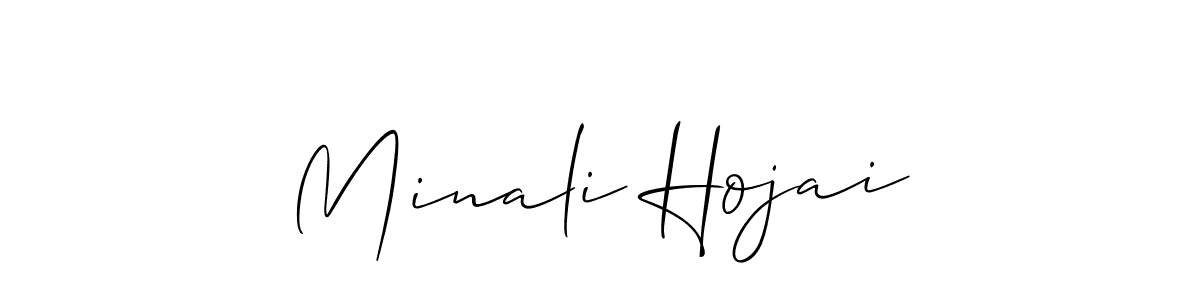 The best way (Allison_Script) to make a short signature is to pick only two or three words in your name. The name Minali Hojai include a total of six letters. For converting this name. Minali Hojai signature style 2 images and pictures png