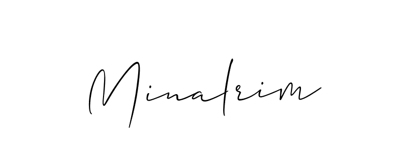 Design your own signature with our free online signature maker. With this signature software, you can create a handwritten (Allison_Script) signature for name Minalrim. Minalrim signature style 2 images and pictures png