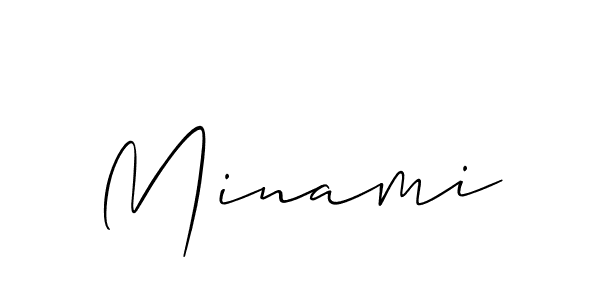 Make a beautiful signature design for name Minami. With this signature (Allison_Script) style, you can create a handwritten signature for free. Minami signature style 2 images and pictures png