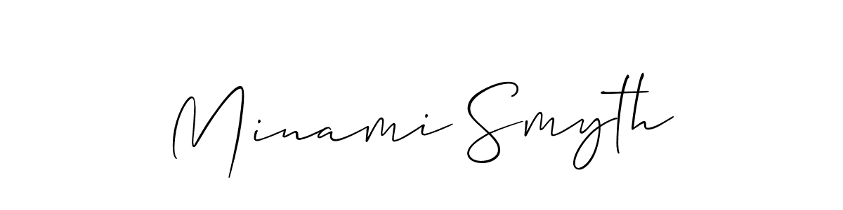 Allison_Script is a professional signature style that is perfect for those who want to add a touch of class to their signature. It is also a great choice for those who want to make their signature more unique. Get Minami Smyth name to fancy signature for free. Minami Smyth signature style 2 images and pictures png