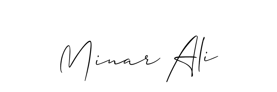 Create a beautiful signature design for name Minar Ali. With this signature (Allison_Script) fonts, you can make a handwritten signature for free. Minar Ali signature style 2 images and pictures png