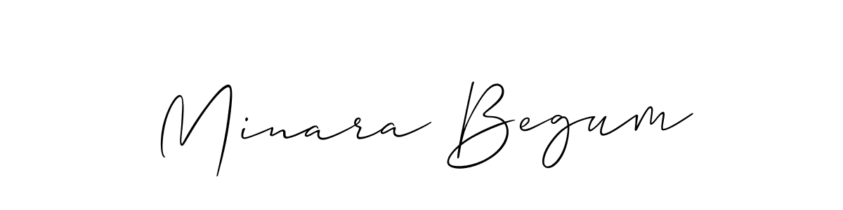It looks lik you need a new signature style for name Minara Begum. Design unique handwritten (Allison_Script) signature with our free signature maker in just a few clicks. Minara Begum signature style 2 images and pictures png
