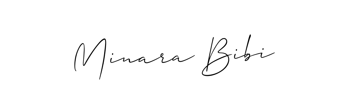 How to make Minara Bibi name signature. Use Allison_Script style for creating short signs online. This is the latest handwritten sign. Minara Bibi signature style 2 images and pictures png