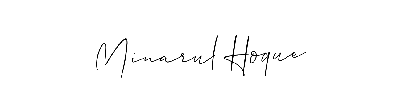 How to make Minarul Hoque name signature. Use Allison_Script style for creating short signs online. This is the latest handwritten sign. Minarul Hoque signature style 2 images and pictures png
