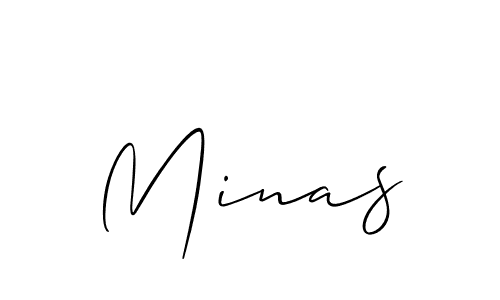 Make a beautiful signature design for name Minas. With this signature (Allison_Script) style, you can create a handwritten signature for free. Minas signature style 2 images and pictures png