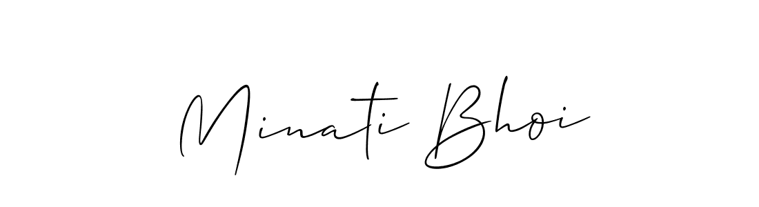 Make a beautiful signature design for name Minati Bhoi. With this signature (Allison_Script) style, you can create a handwritten signature for free. Minati Bhoi signature style 2 images and pictures png