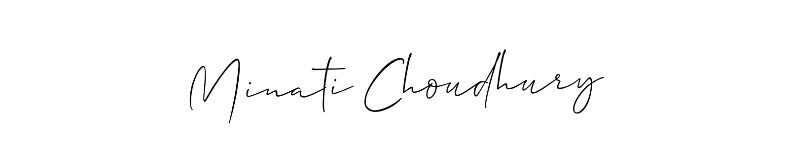 Use a signature maker to create a handwritten signature online. With this signature software, you can design (Allison_Script) your own signature for name Minati Choudhury. Minati Choudhury signature style 2 images and pictures png