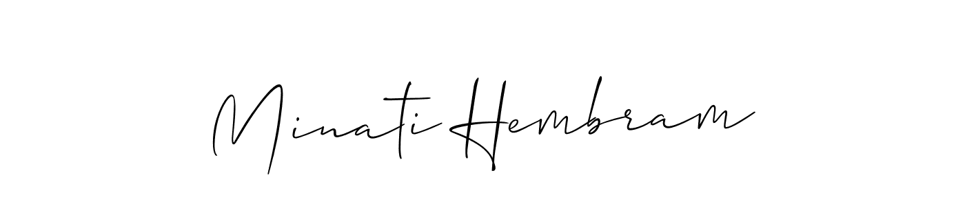 It looks lik you need a new signature style for name Minati Hembram. Design unique handwritten (Allison_Script) signature with our free signature maker in just a few clicks. Minati Hembram signature style 2 images and pictures png