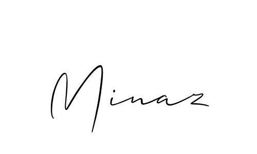 Create a beautiful signature design for name Minaz. With this signature (Allison_Script) fonts, you can make a handwritten signature for free. Minaz signature style 2 images and pictures png