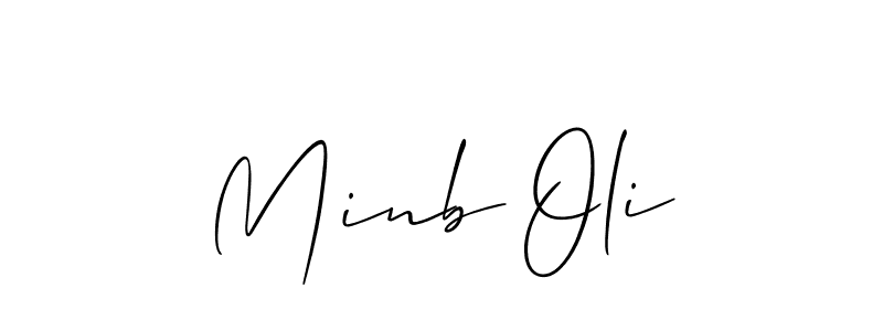 You should practise on your own different ways (Allison_Script) to write your name (Minb Oli) in signature. don't let someone else do it for you. Minb Oli signature style 2 images and pictures png