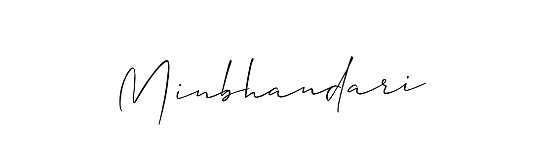 Design your own signature with our free online signature maker. With this signature software, you can create a handwritten (Allison_Script) signature for name Minbhandari. Minbhandari signature style 2 images and pictures png