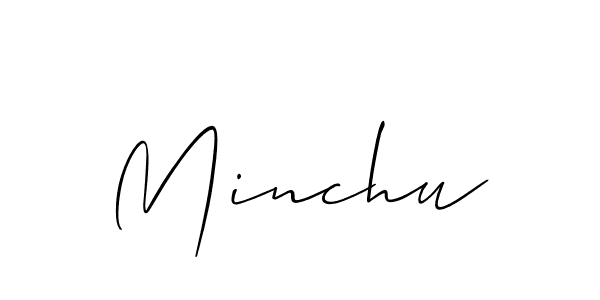 The best way (Allison_Script) to make a short signature is to pick only two or three words in your name. The name Minchu include a total of six letters. For converting this name. Minchu signature style 2 images and pictures png