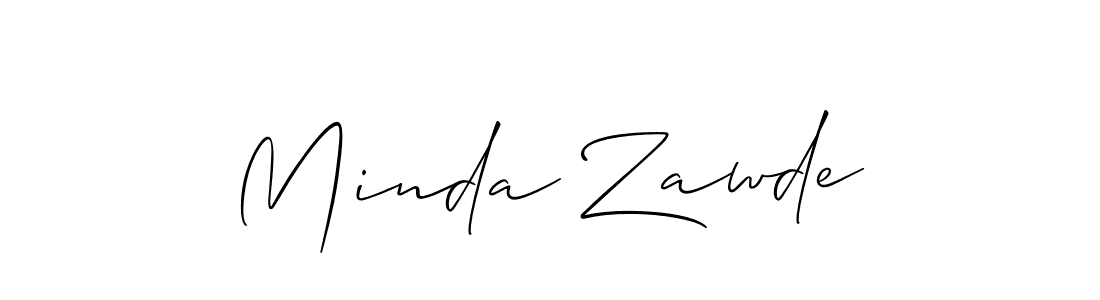 Create a beautiful signature design for name Minda Zawde. With this signature (Allison_Script) fonts, you can make a handwritten signature for free. Minda Zawde signature style 2 images and pictures png