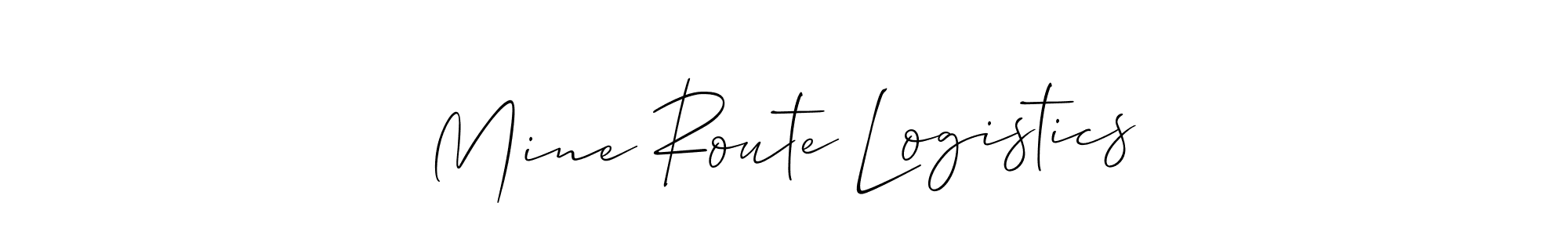 if you are searching for the best signature style for your name Mine Route Logistics. so please give up your signature search. here we have designed multiple signature styles  using Allison_Script. Mine Route Logistics signature style 2 images and pictures png