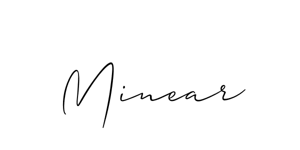 Also You can easily find your signature by using the search form. We will create Minear name handwritten signature images for you free of cost using Allison_Script sign style. Minear signature style 2 images and pictures png