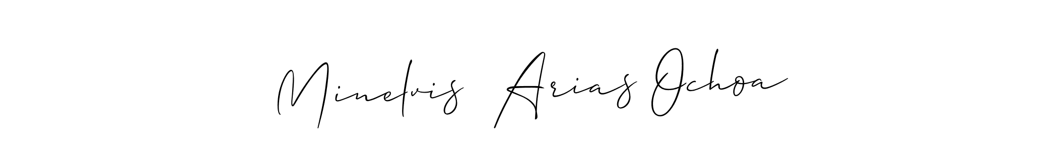 Make a beautiful signature design for name Minelvis  Arias Ochoa. With this signature (Allison_Script) style, you can create a handwritten signature for free. Minelvis  Arias Ochoa signature style 2 images and pictures png