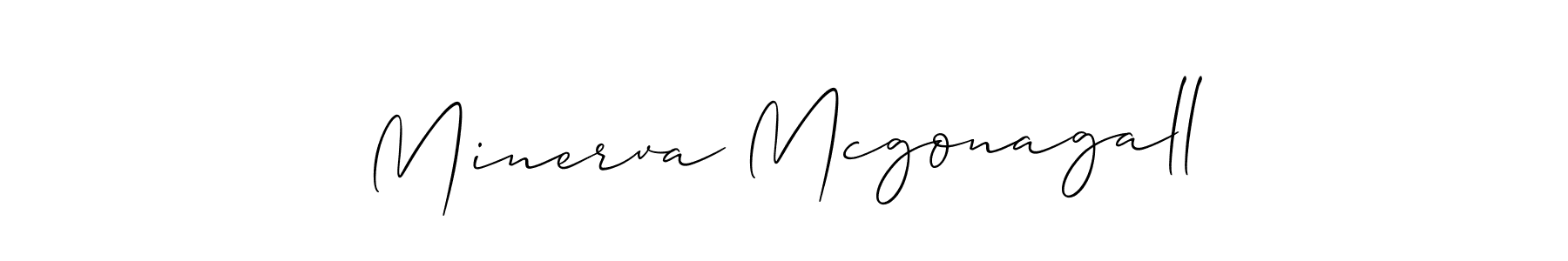 Allison_Script is a professional signature style that is perfect for those who want to add a touch of class to their signature. It is also a great choice for those who want to make their signature more unique. Get Minerva Mcgonagall name to fancy signature for free. Minerva Mcgonagall signature style 2 images and pictures png