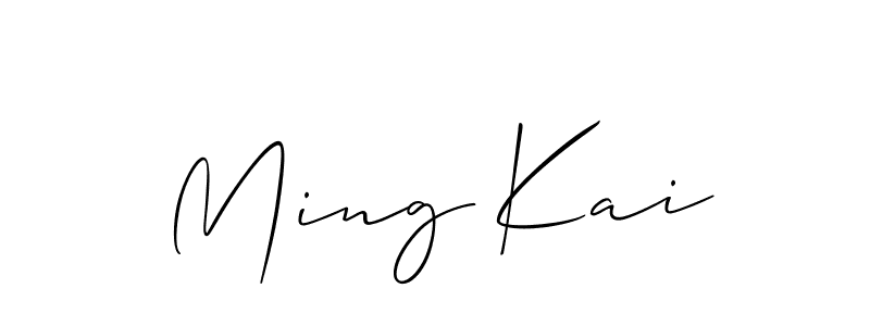 if you are searching for the best signature style for your name Ming Kai. so please give up your signature search. here we have designed multiple signature styles  using Allison_Script. Ming Kai signature style 2 images and pictures png