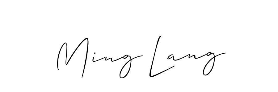 Design your own signature with our free online signature maker. With this signature software, you can create a handwritten (Allison_Script) signature for name Ming Lang. Ming Lang signature style 2 images and pictures png