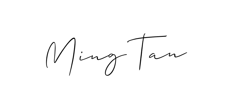 The best way (Allison_Script) to make a short signature is to pick only two or three words in your name. The name Ming Tan include a total of six letters. For converting this name. Ming Tan signature style 2 images and pictures png