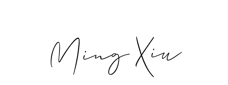 Allison_Script is a professional signature style that is perfect for those who want to add a touch of class to their signature. It is also a great choice for those who want to make their signature more unique. Get Ming Xiu name to fancy signature for free. Ming Xiu signature style 2 images and pictures png