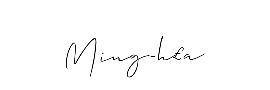 Also You can easily find your signature by using the search form. We will create Ming-h£a name handwritten signature images for you free of cost using Allison_Script sign style. Ming-h£a signature style 2 images and pictures png